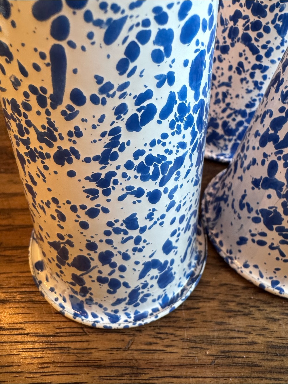 Crow Canyon Home Enamelware Tumbler Set - 4 Pack Blue Marble - Picture 5 of 9